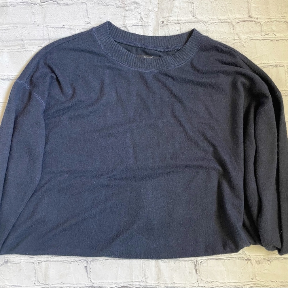 Lucky Brand Blue Crew Neck Soft Oversized Sweater